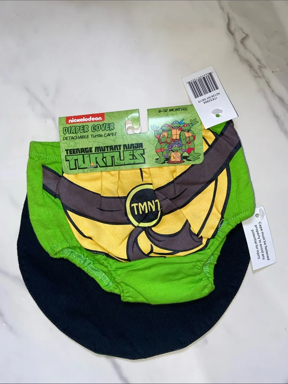 Nickelodeon Teenage Mutant Ninja Turtles Green Diaper Cover with Detachable Cape